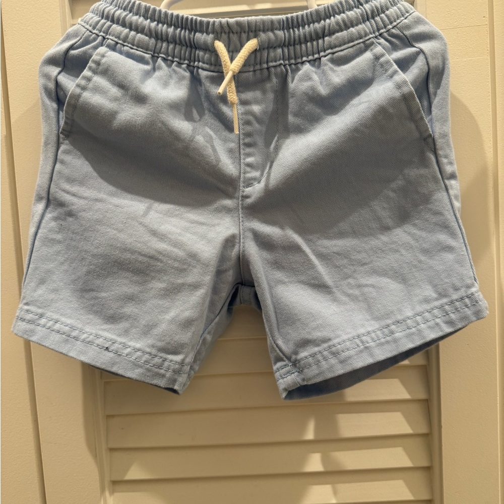 Light Blue Elastic Waist Shorts